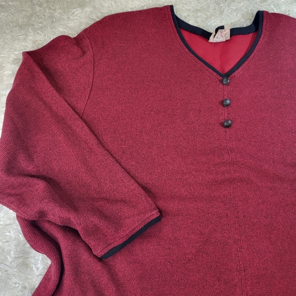 Teddi Women's Blouse Career Top, Burgundy/ Wine, Size 3X - Picture 3 of 9